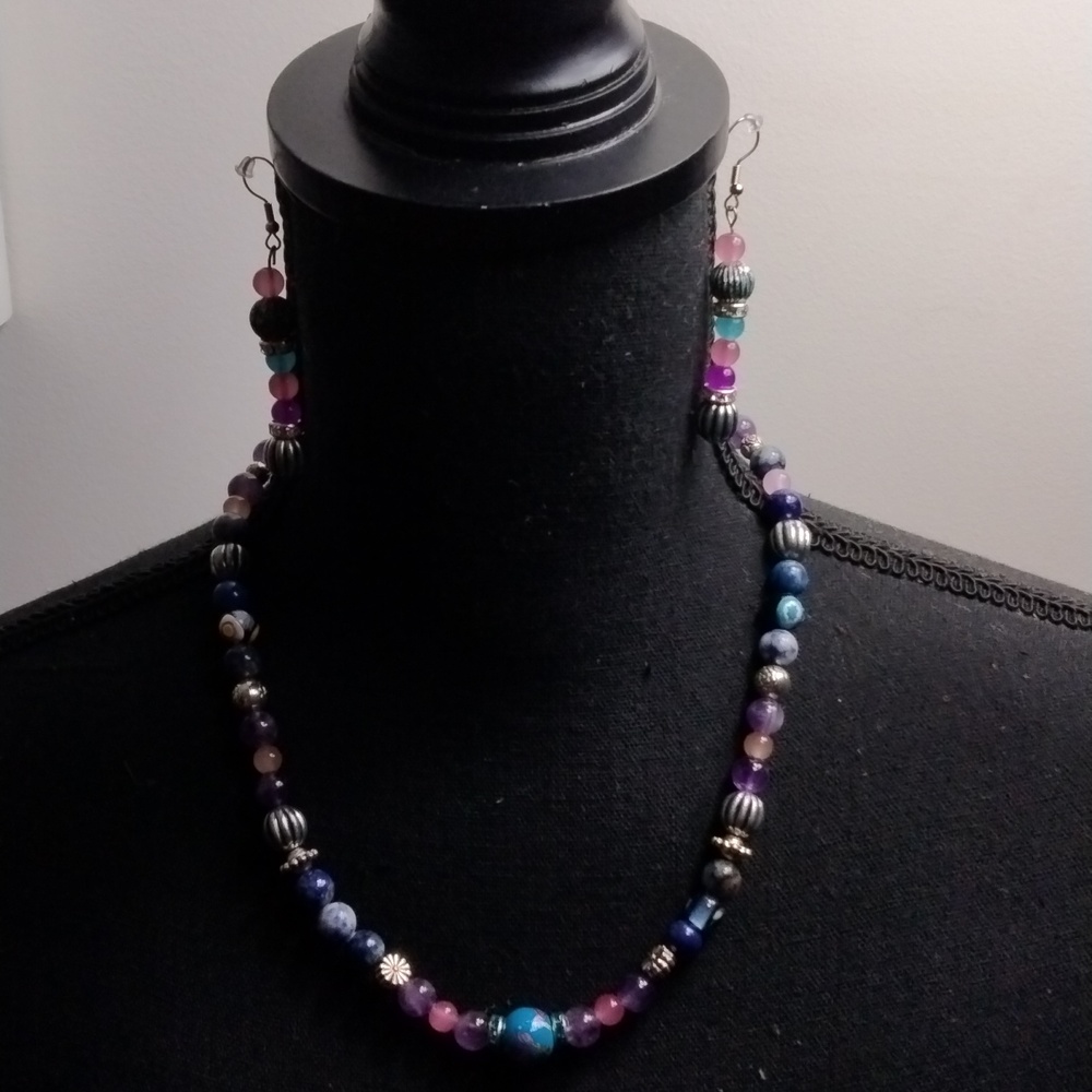 Hand crafted single strand multi-colored necklace